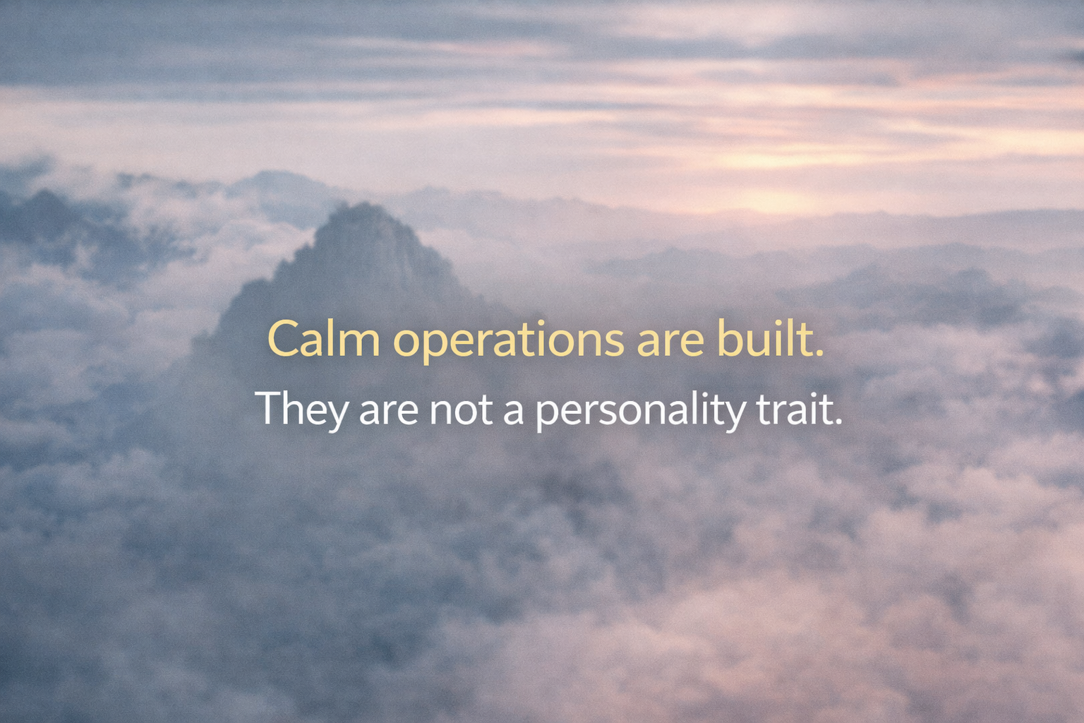 Calm operations are built. They are not a personality trait.