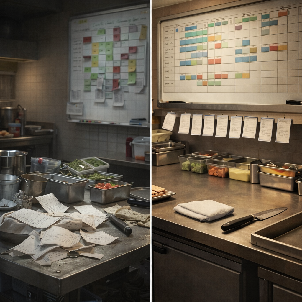 Before and after: from chaos to organized systems